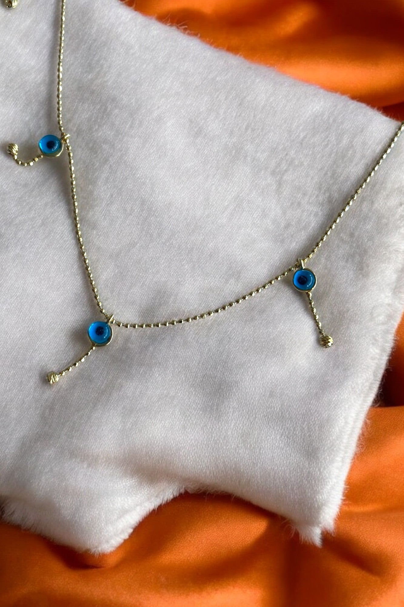 925 Ayar Gümüş Nazar Göz Sallantılı Choker Kolye