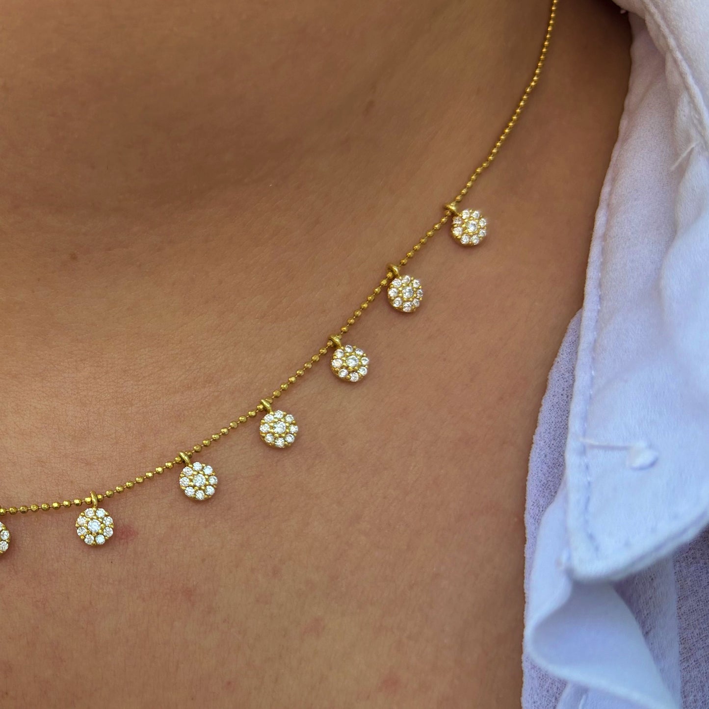 925 Ayar Gümüş Altın Kaplama Zirkon Taşlı Choker Kolye