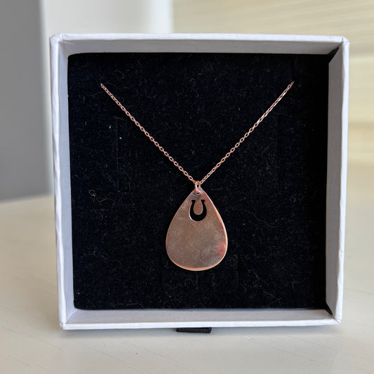925 Ayar Gümüş Bronz Kaplama At Nalı Şans Kolye
