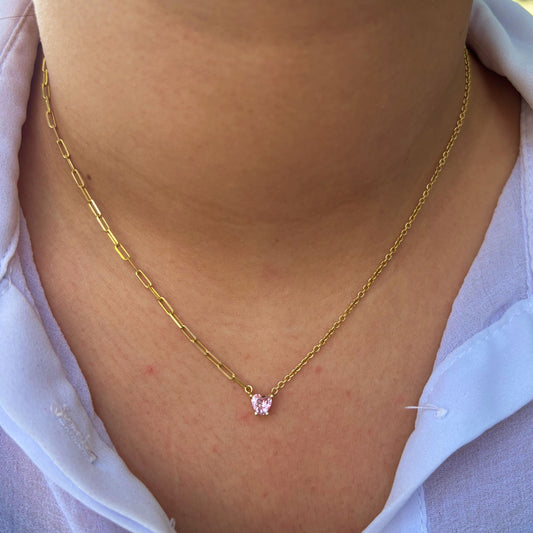 925 Ayar Gümüş Altın Kaplama Zirkon Taşlı Ataç Model Choker Kolye