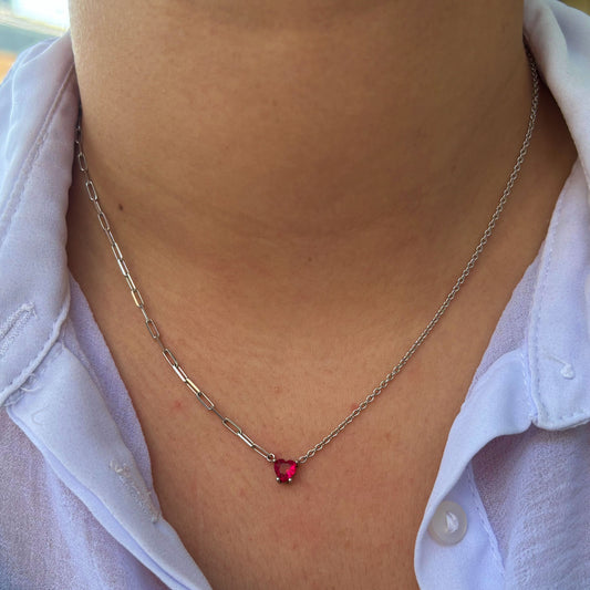 925 Ayar Gümüş Rodyum Kaplama Zirkon Taşlı Ataç Model Choker Kolye