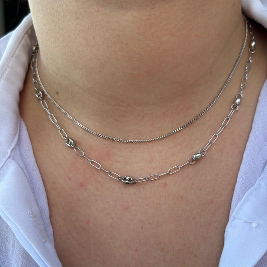 925 Ayar Gümüş 2 Sıra Choker Kolye