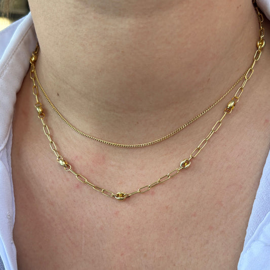 925 Ayar Gümüş Altın Kaplama Choker Kolye