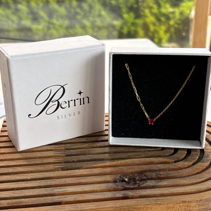 925 Ayar Gümüş Altın Kaplama Zirkon Taşlı Ataç Model Choker Kolye