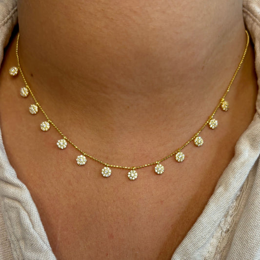 925 Ayar Gümüş Altın Kaplama Zirkon Taşlı Choker Kolye